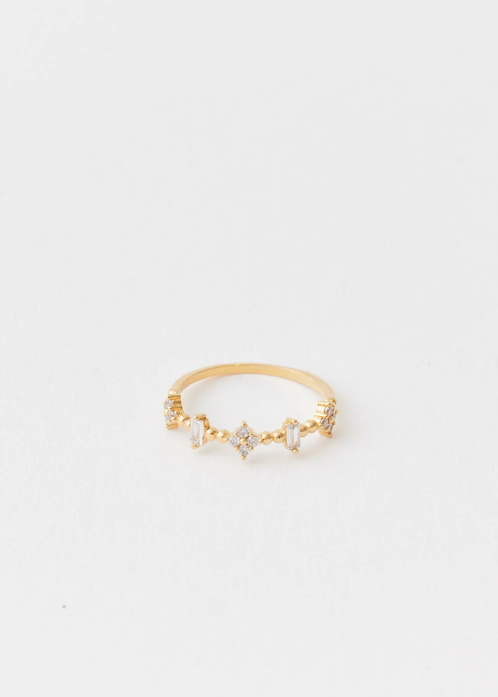 Thin Gold Plated Zircon Ring