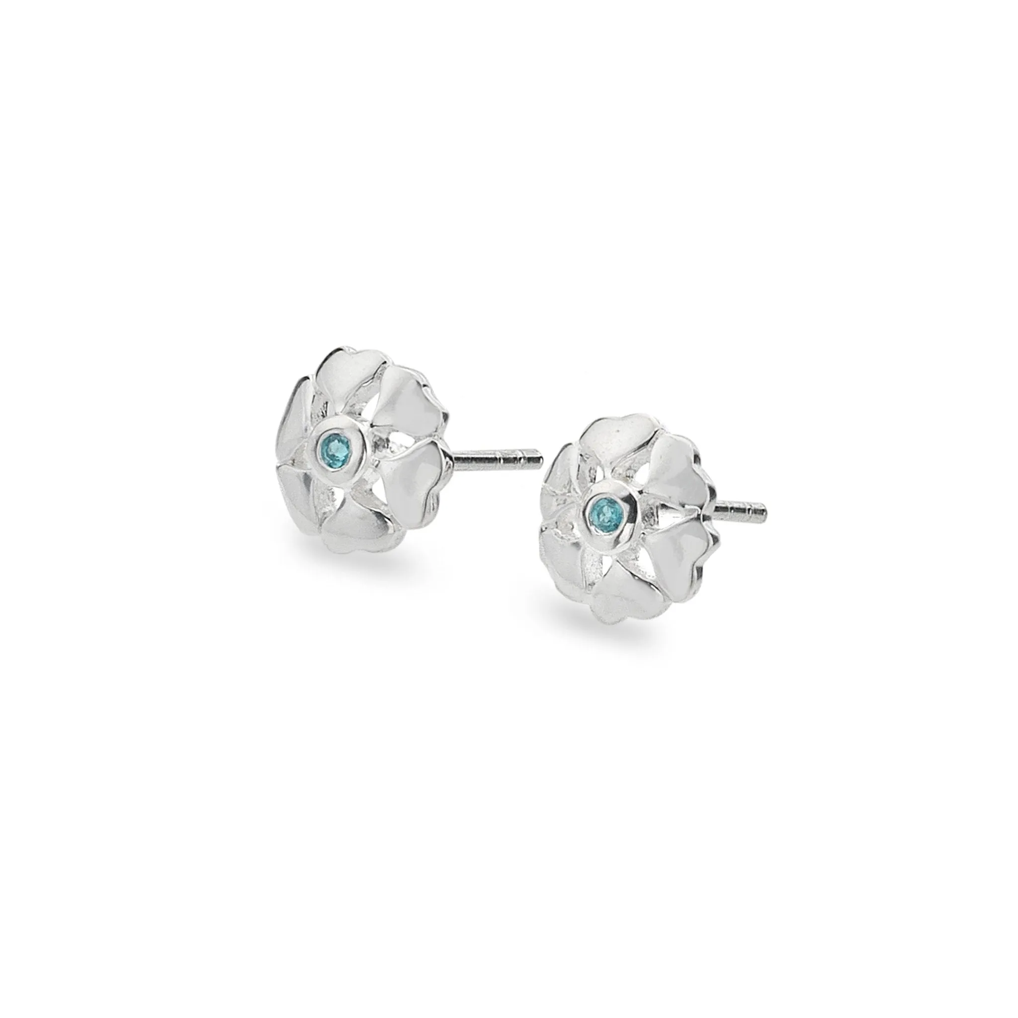 Topaz love flower studs