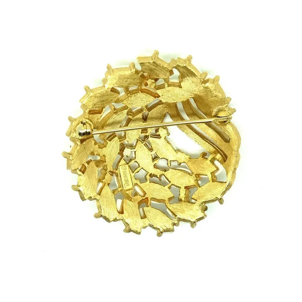 Vintage 1950s White Trifari Brooch Earring Set